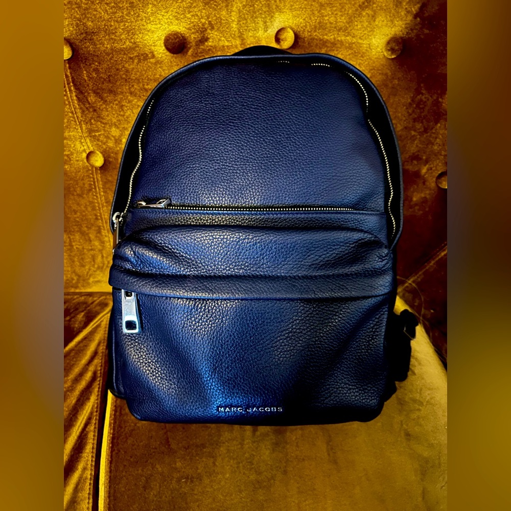 Marc Jacobs Pebble Leather Backpack- Navy